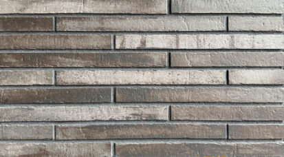 Fasadinės klinkerio plytelės Manchester ilgo formato pilkai rudais ir betoniniais atspalviais